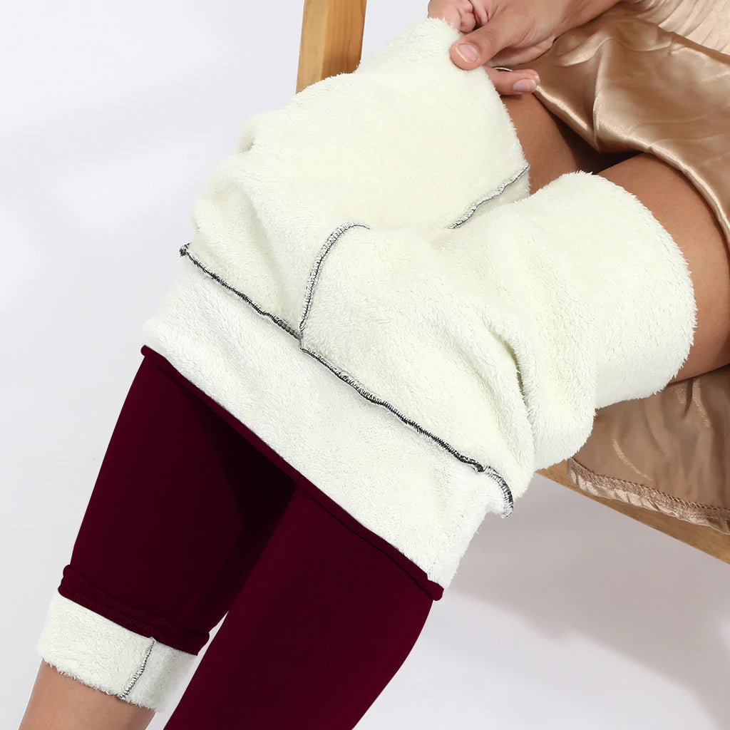 Winter Super Thick Cashmere Wool Leggings for Women Fuzzy High
